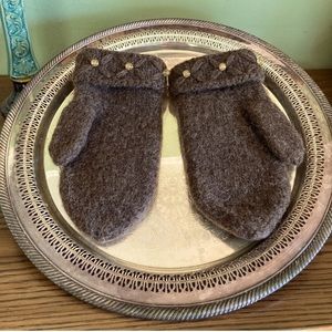 Hand knitted and felted mittens